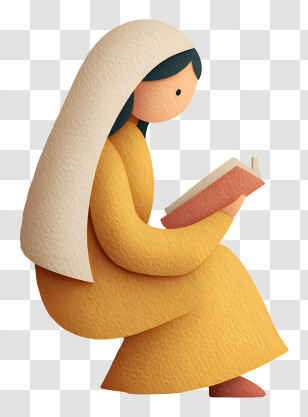 Muslim Woman Reading Quran - Woman Reading A Book Transparent PNG