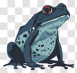 Cartoon Frog - Realistic Blue Frog Transparent PNG