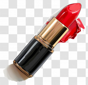 Lipstick - Red Lipstick With Smooth Glossy Finish Transparent PNG