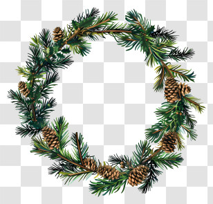 Christmas Wreath - Natural Pine Cone Wreath For DÃ©cor Transparent PNG