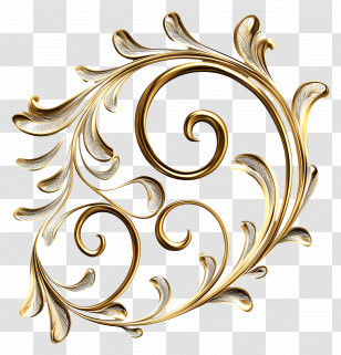 Golden Swirl Design - Golden Swirl Ornamental Design Transparent PNG