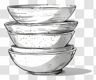 Stack Of Bowls - Stack Of White Bowls Transparent PNG