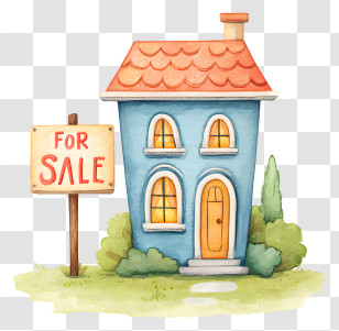 House For Sale - House For Sale With Blue Roof Transparent PNG