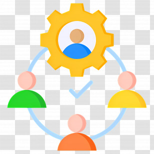 Leadership - Teamwork Icon With Gear Transparent PNG