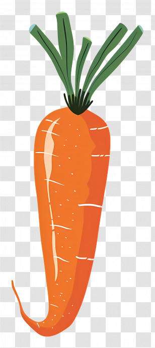 Carrot - Illustration Of Fresh Carrot With Green Leaves Transparent PNG