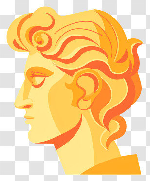 Statue - Stylized Male Side Profile Illustration Transparent PNG