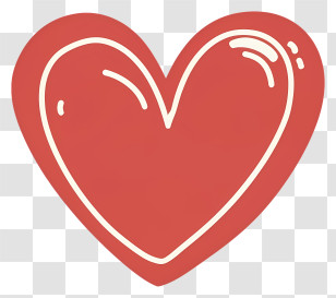 Cartoon - Red Cartoon Heart Design Transparent PNG