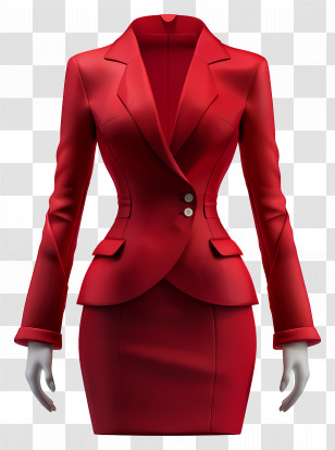 Formal Attire Women - Red Blazer And Skirt Formal Fashion Transparent PNG