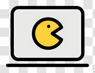 Pacman Logo - Pac-Man Icon On Laptop Screen Transparent PNG