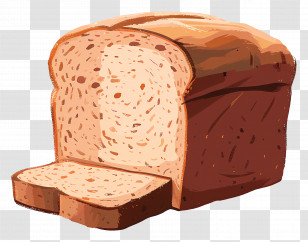 Loaf Bread - Illustration Of Whole Wheat Bread Transparent PNG