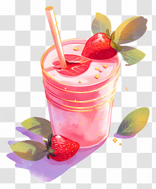 Strawberry Smoothie - Refreshing Strawberry Smoothie Illustration Transparent PNG