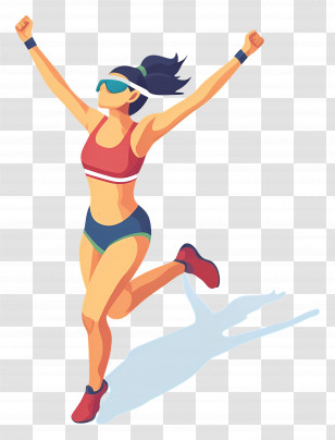 Olympic Games - Female Runner Celebrating Victory Transparent PNG