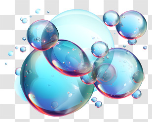 Flat Soap Bubbles - Colorful Transparent Soap Bubbles Transparent PNG
