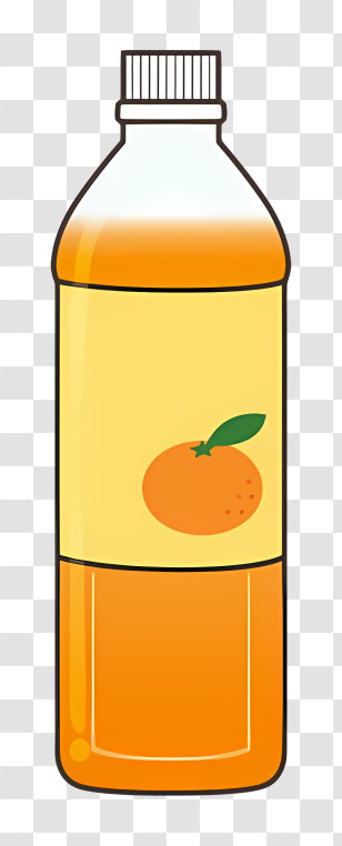 Cartoon - Bottle Of Orange Juice Transparent PNG