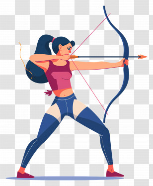 Sport - Female Archer Aiming Transparent PNG