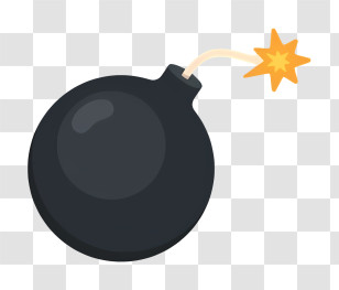 Timer Bomb - Black Bomb With Yellow Spark Transparent PNG