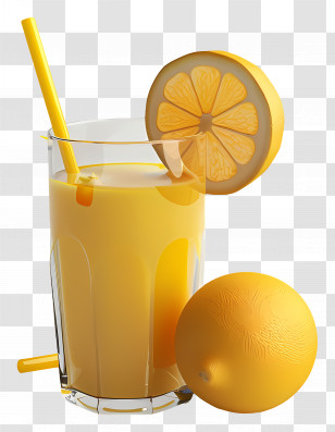 3d Juice - Refreshing Yellow Lemon Juice Transparent PNG