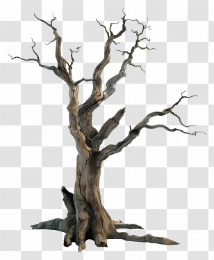 Dead Tree - Illustration Of A Dead Leafless Tree Transparent PNG