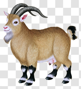 Zodiac Chinese - Realistic Brown Goat Illustration Transparent PNG