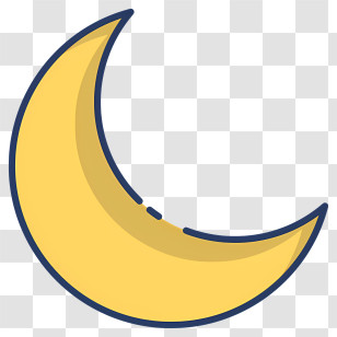 Crescent - Yellow Crescent Moon Illustration For Night Transparent PNG