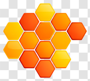 Honeycomb Cluster - Orange And Yellow Hexagonal Pattern Transparent PNG