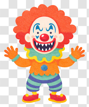 Scary Clown - Playful Colorful Clown Character Transparent PNG