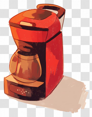 Coffee Machine - Red Coffee Maker Illustration Transparent PNG