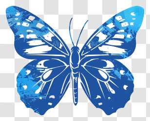 Butterfly Silhouette - Blue Butterfly Art Illustration Transparent PNG