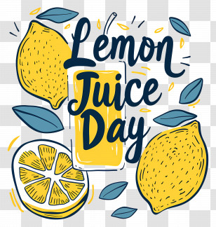 Lemon Juice Day - Lemon Juice Day Celebration Art Transparent PNG
