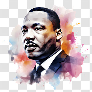Martin Luther King Jr Day - Watercolor Male Portrait Illustration Transparent PNG