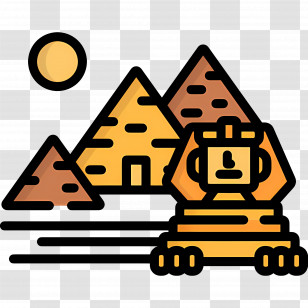 Pyramid - Pyramids And Sphinx In Desert Transparent PNG