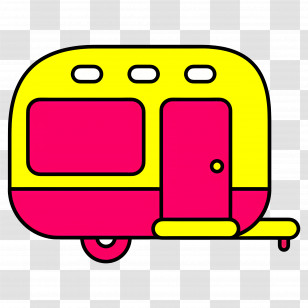 Camping Car - Colorful Camping Trailer Transparent PNG