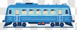 Train - Blue Modern Train Wagon Illustration Transparent PNG