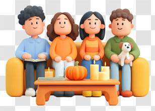 Family Sharing Stories - Family Gathering On Sofa Transparent PNG