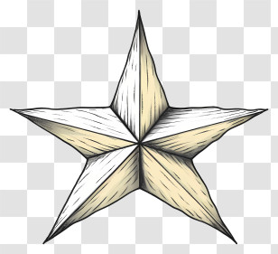 White Star - Hand-Drawn Decorative Star Illustration Transparent PNG