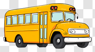 School Bus Outline - Yellow School Bus Illustration For Education Concept Transparent PNG