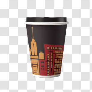 Paper Coffee Cup - City Skyline Paper Coffee Cup Design Transparent PNG