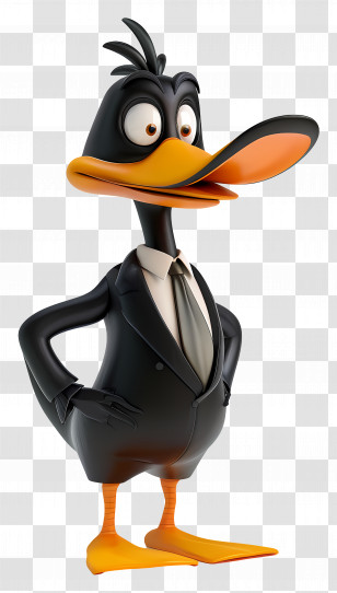 Daffy Duck - Cartoon Duck In A Formal Suit Transparent PNG