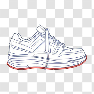 Sketch Sneakers - Line Art Sneaker Illustration Transparent PNG