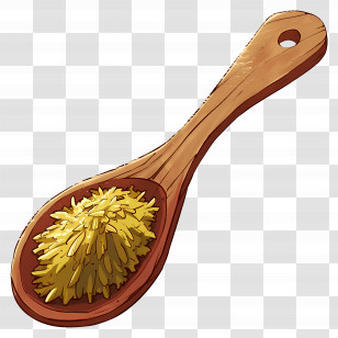 Wooden Spoon - Wooden Spoon With Spices Transparent PNG