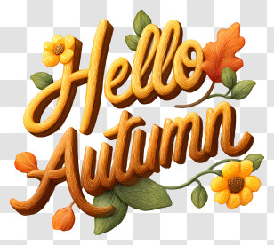 Hello Autumn - Hello Autumn Hand-Lettering Transparent PNG