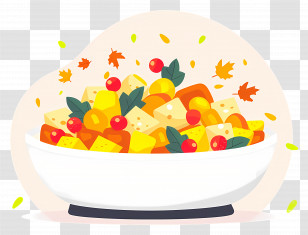 Thanksgiving Stuffing - Colorful Bowl Of Fresh Fruit Salad Transparent PNG
