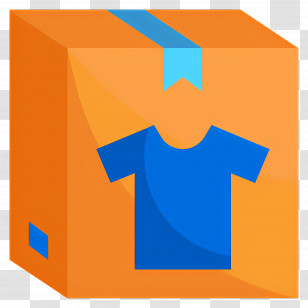 Clothes Box - Orange Box With Blue Shirt Icon Transparent PNG