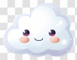 Cute Cloud - Cute Cartoon Cloud With Kawaii Style Transparent PNG