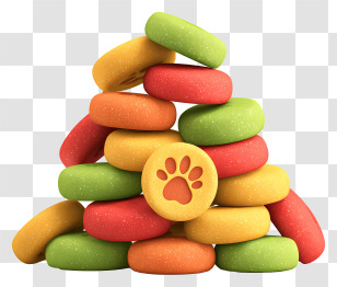 Dog Food - Colorful Pet Treats With Paw Print Transparent PNG