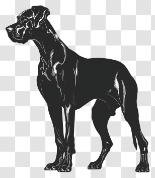 Dog Silhouette - Black Great Dane Illustration Transparent PNG