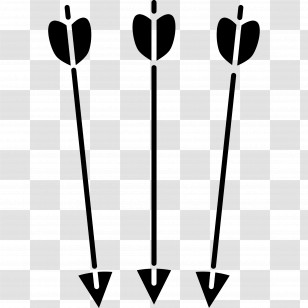Bow Arrow - Three Black Arrows Transparent PNG