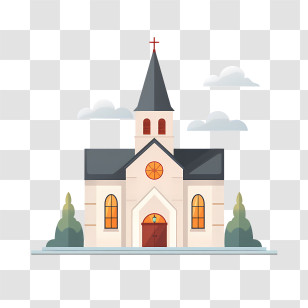 Church - Charming Cartoon Church Drawing Transparent PNG