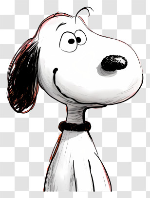 Snoopy - Cartoon Dog With Black Ears Transparent PNG