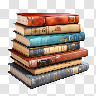 Stack Of Books - Stack Of Colorful Hardcover Books In Classic Style Transparent PNG